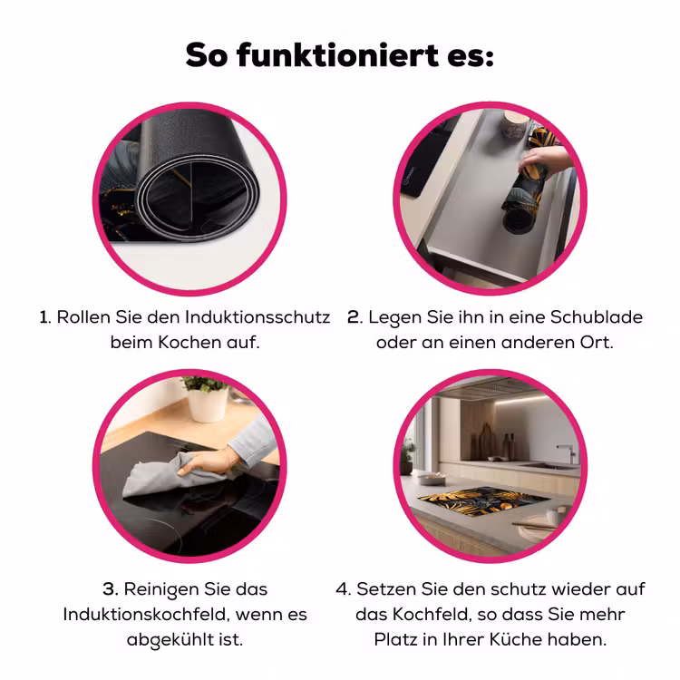 Bladeren - Goud - Zwart - Natuur Inductie beschermer vinyl 3mm middel -zzzzzzz-lf-werking