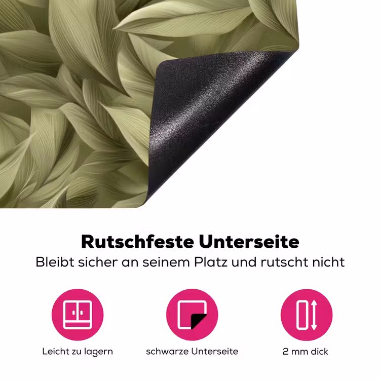 Bladeren - Modern - Groen Inductie beschermer vinyl 3mm klein 276 -zzzzzzz-lf-onderkant