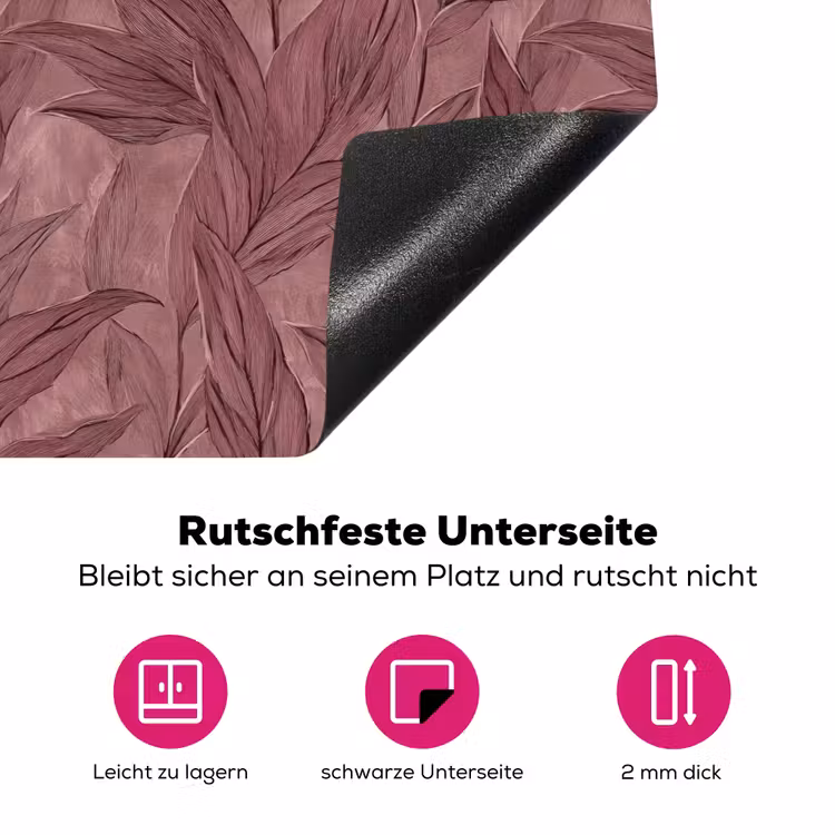 Bladeren - Patroon - Paars Inductie beschermer vinyl 3mm klein 276 -zzzzzzz-lf-onderkant