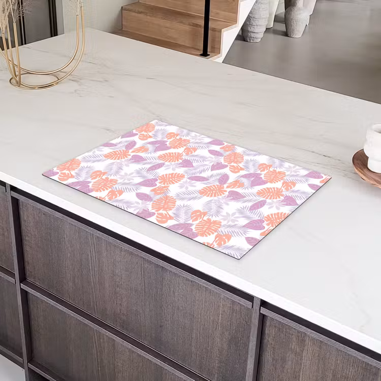 Bladeren - Pastelkleuren - Tropisch Inductie beschermer vinyl 3mm klein 276 -sfeer8