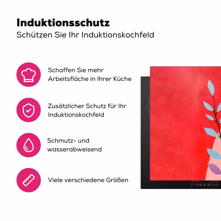 Bladeren - Zon - Abstracte vormen Inductie beschermer vinyl 3mm klein -zzzzzzz-lf-ups