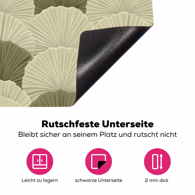 Bladeren - Structuur - Groen Inductie beschermer vinyl 3mm klein 276 -zzzzzzz-lf-onderkant