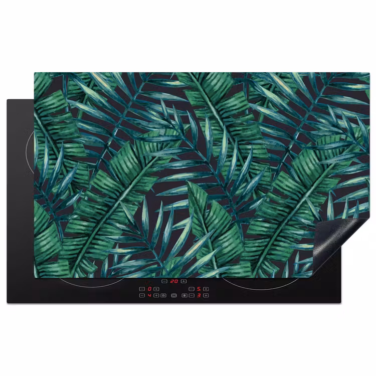 Bladeren - Tropical - Jungle Inductie beschermer vinyl 3mm klein -3d
