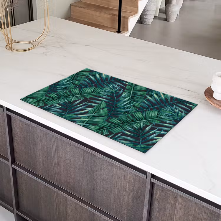 Bladeren - Tropical - Jungle Inductie beschermer vinyl 3mm klein -sfeer8
