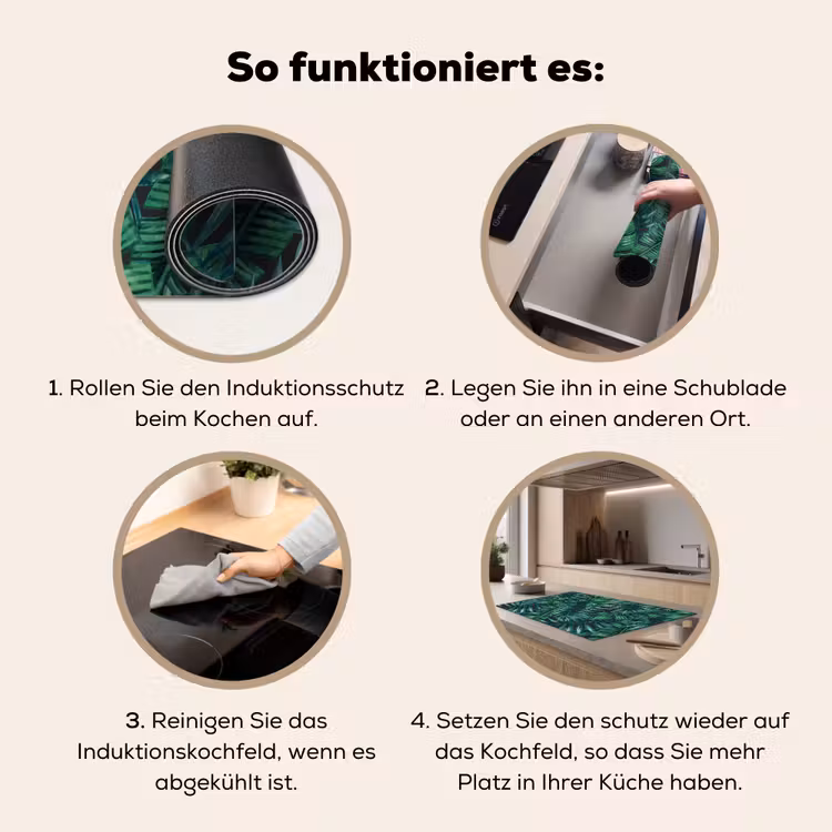 Bladeren - Tropical - Jungle Inductie beschermer vinyl 3mm klein -tsfeer9_DE