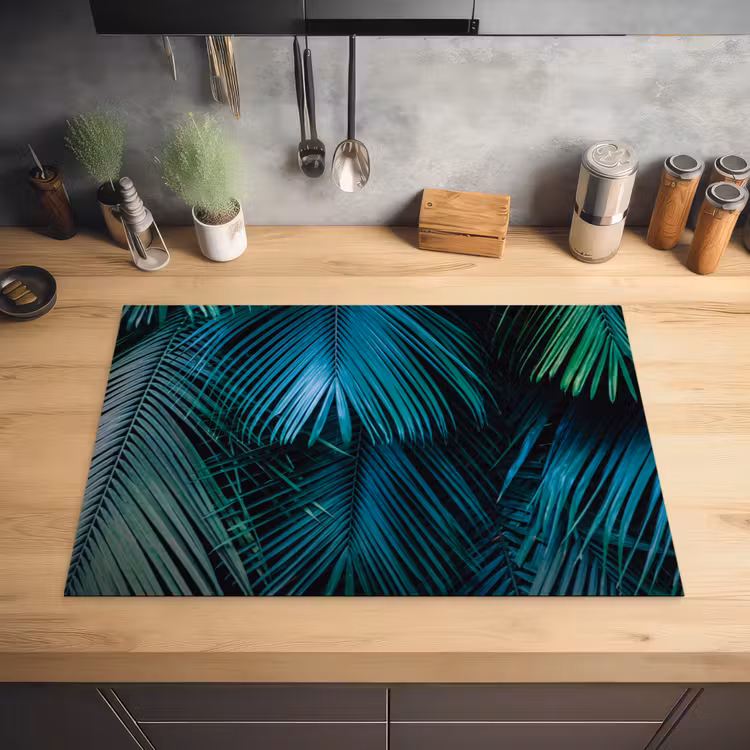 Bladeren - Tropisch - Jungle Inductie beschermer vinyl 3mm klein -sfeer5