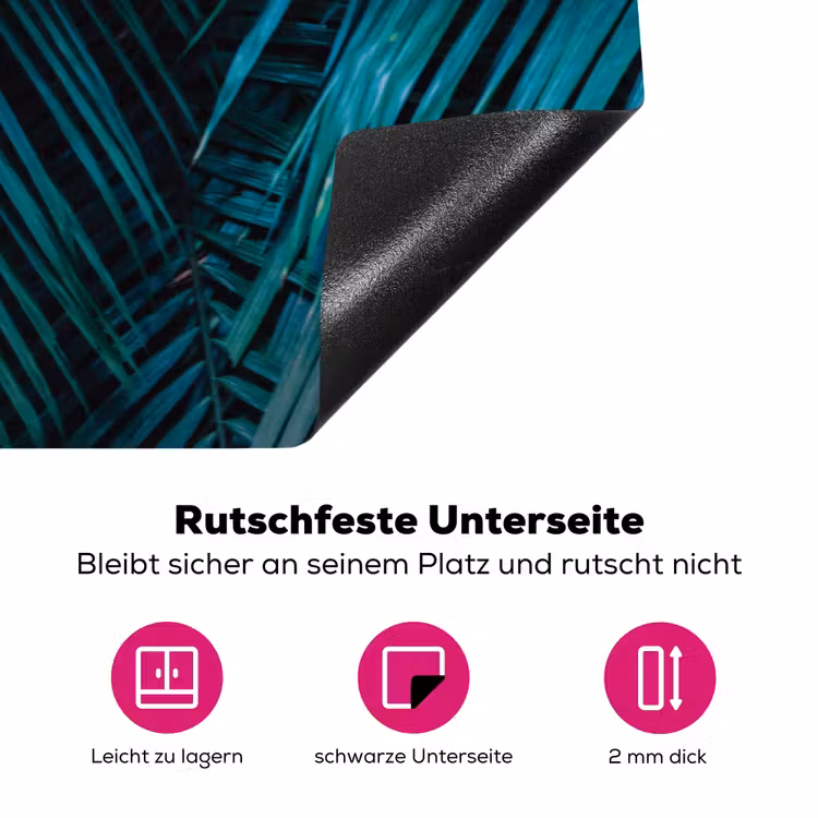 Bladeren - Tropisch - Jungle Inductie beschermer vinyl 3mm klein -zzzzzzz-lf-onderkant