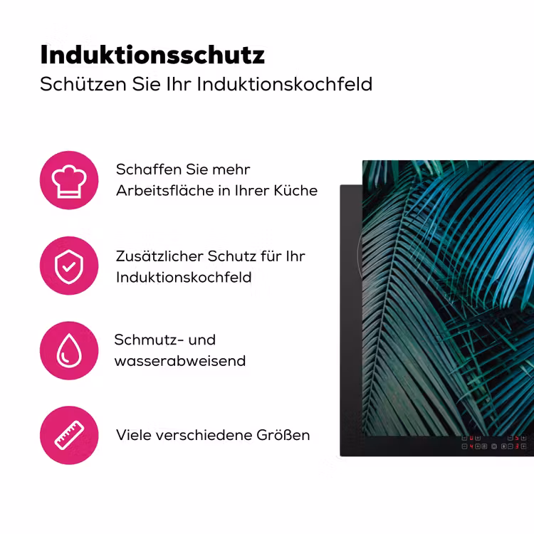 Bladeren - Tropisch - Jungle Inductie beschermer vinyl 3mm klein -zzzzzzz-lf-ups