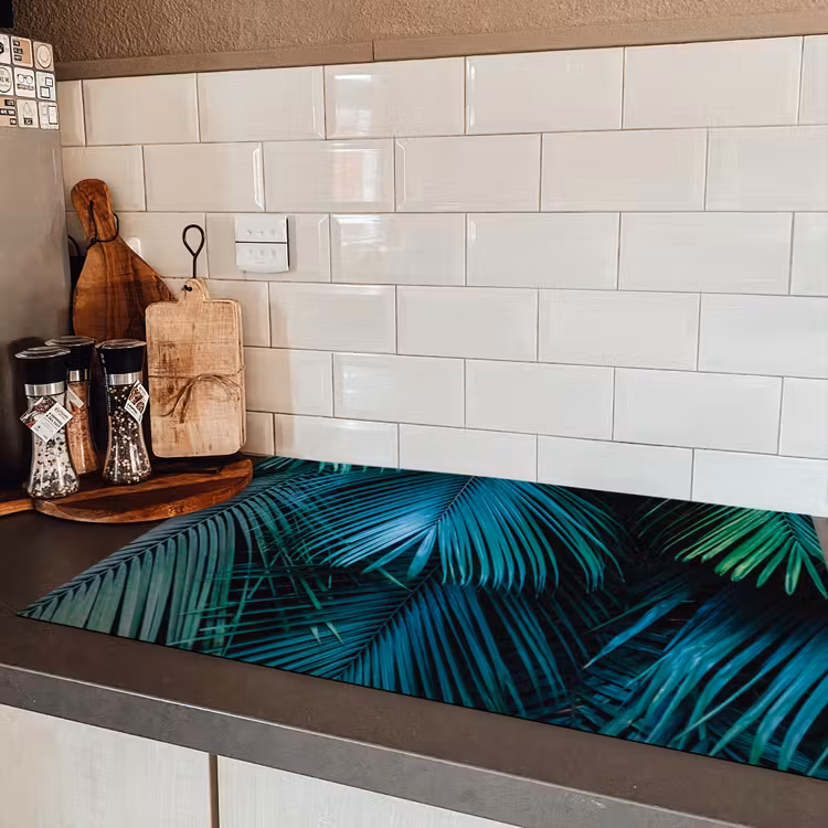 Bladeren - Tropisch - Jungle -  Natuur Inductie beschermer vinyl 3mm klein -sfeer3