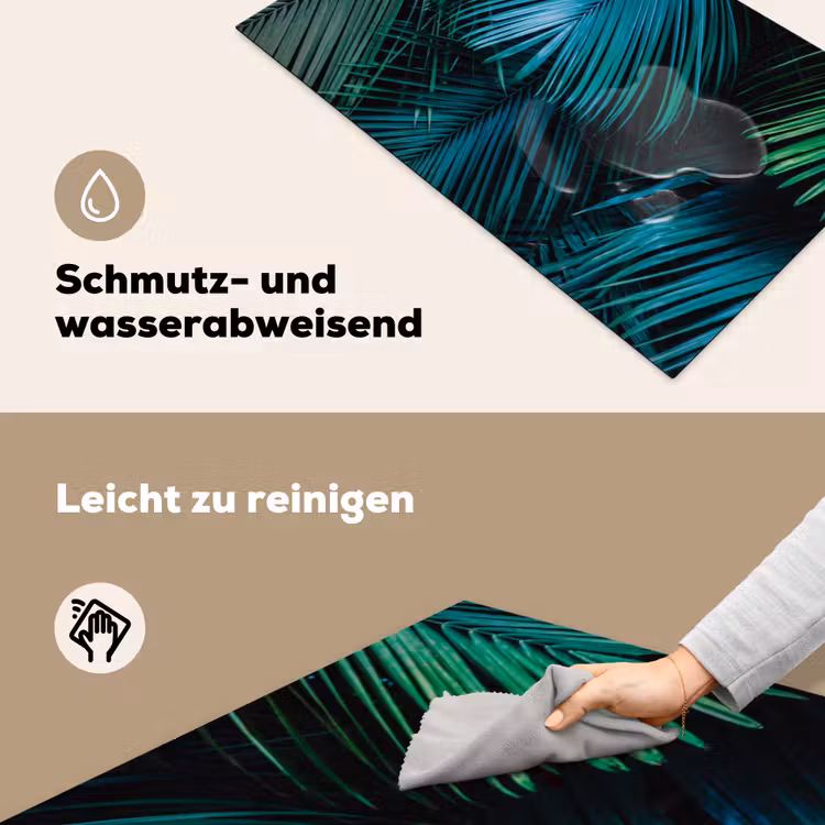 Bladeren - Tropisch - Jungle -  Natuur Inductie beschermer vinyl 3mm klein -tsfeer6_DE