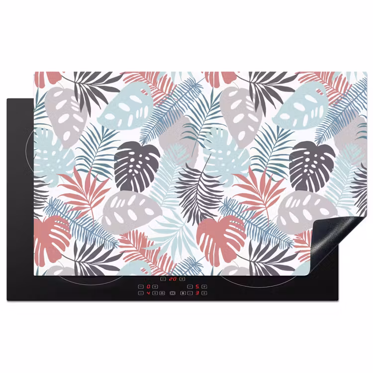 Bladeren - Tropical - Pastel - Jungle Inductie beschermer vinyl 3mm klein -3d