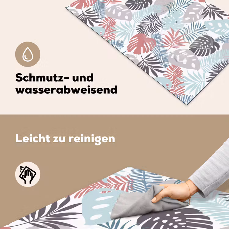 Bladeren - Tropical - Pastel - Jungle Inductie beschermer vinyl 3mm klein -tsfeer6_DE
