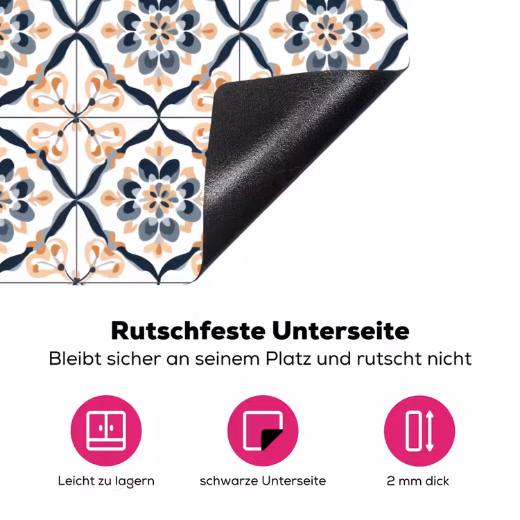 Bladvorm - Patroon - Kleurrijk Inductie beschermer vinyl 3mm klein 276 -zzzzzzz-lf-onderkant