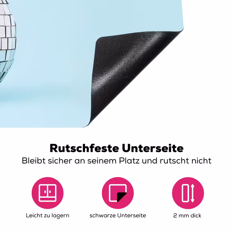 Blauw - Ananas - Disco - Discobal Inductie beschermer vinyl 3mm klein -zzzzzzz-lf-onderkant