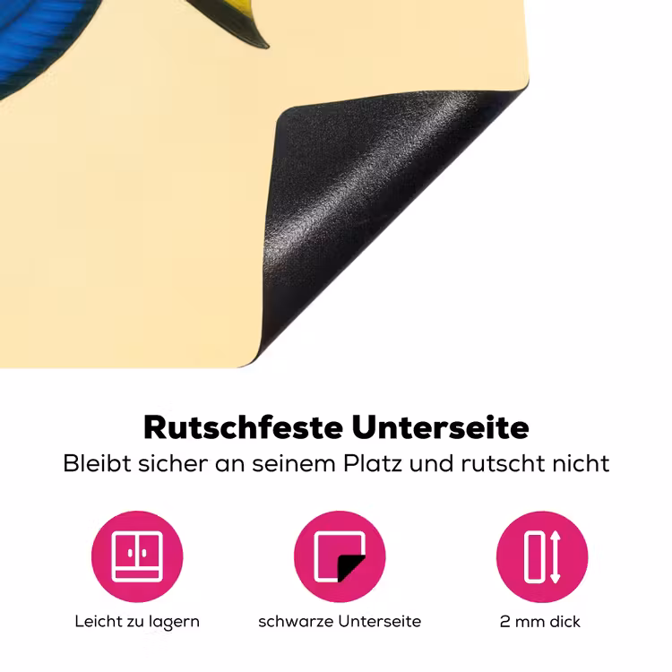 Blauw - Dory - Vis - Staartvin Inductie beschermer vinyl 3mm klein -zzzzzzz-lf-onderkant