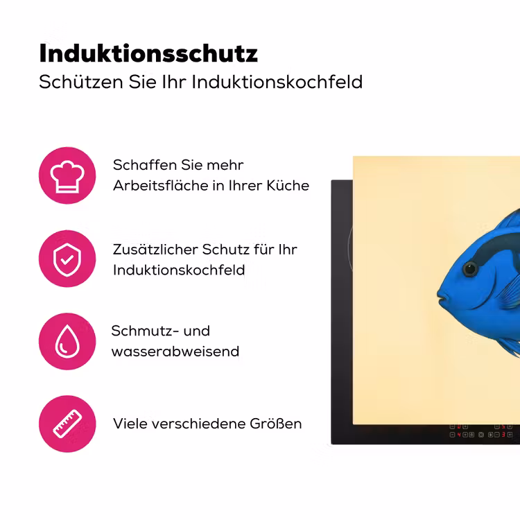 Blauw - Dory - Vis - Staartvin Inductie beschermer vinyl 3mm klein -zzzzzzz-lf-ups