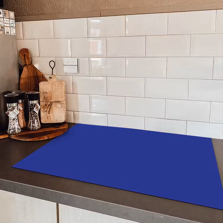 Blauw - Effen kleur - Donkerblauw Inductie beschermer vinyl 3mm klein 276 -sfeer3