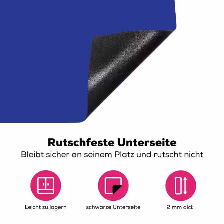 Blauw - Effen kleur - Donkerblauw Inductie beschermer vinyl 3mm klein 276 -zzzzzzz-lf-onderkant
