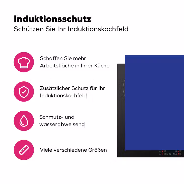Blauw - Effen kleur - Donkerblauw Inductie beschermer vinyl 3mm klein 276 -zzzzzzz-lf-ups