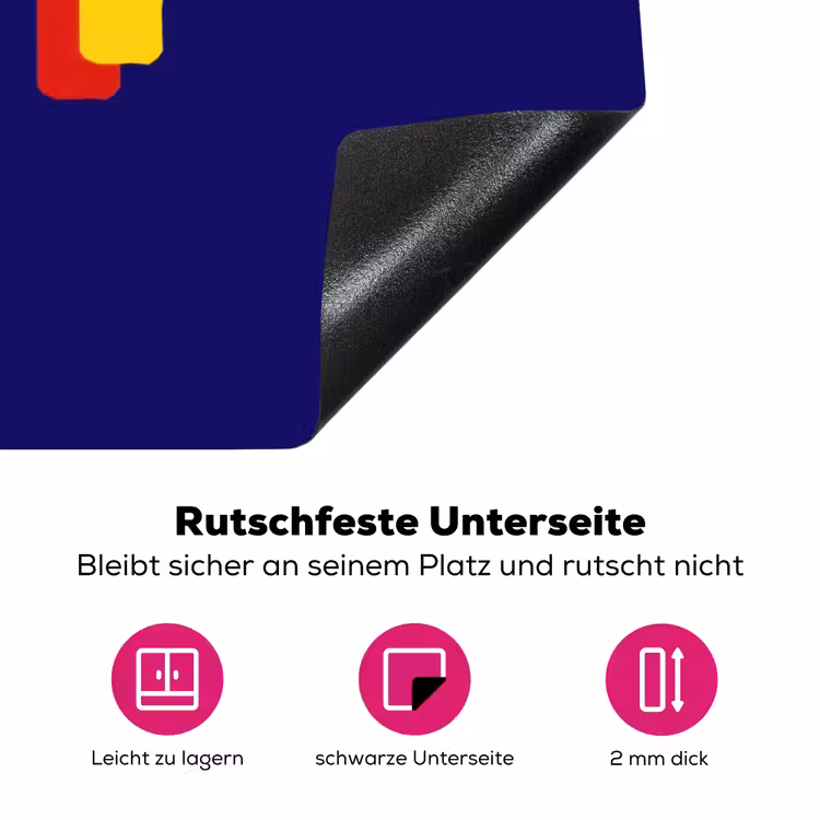 Blauw - Geel - OH - Schaduw Inductie beschermer vinyl 3mm klein -zzzzzzz-lf-onderkant