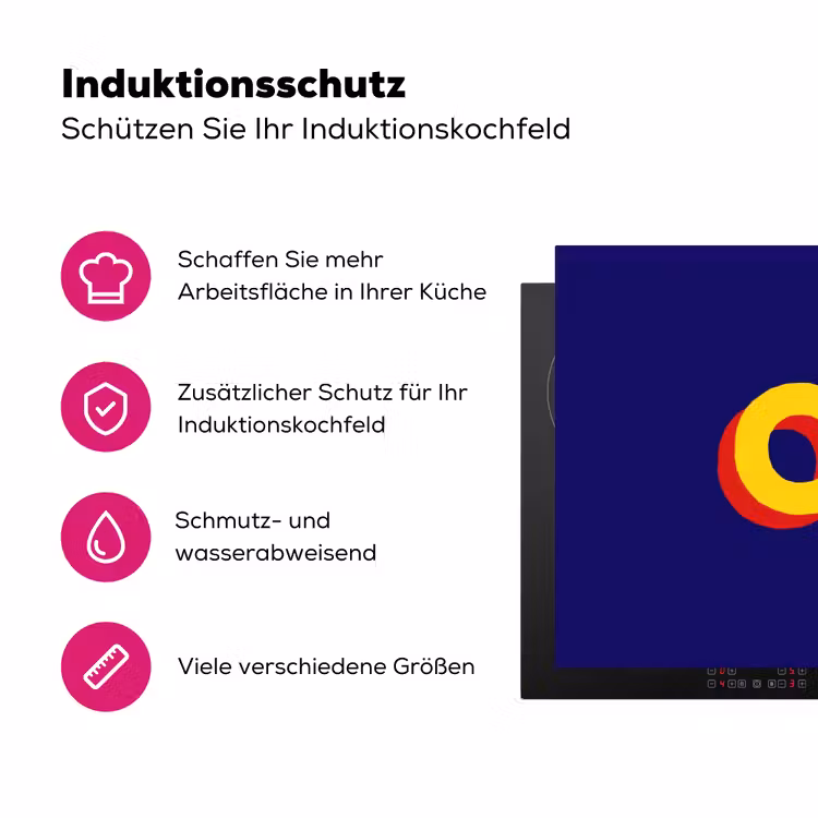 Blauw - Geel - OH - Schaduw Inductie beschermer vinyl 3mm klein -zzzzzzz-lf-ups