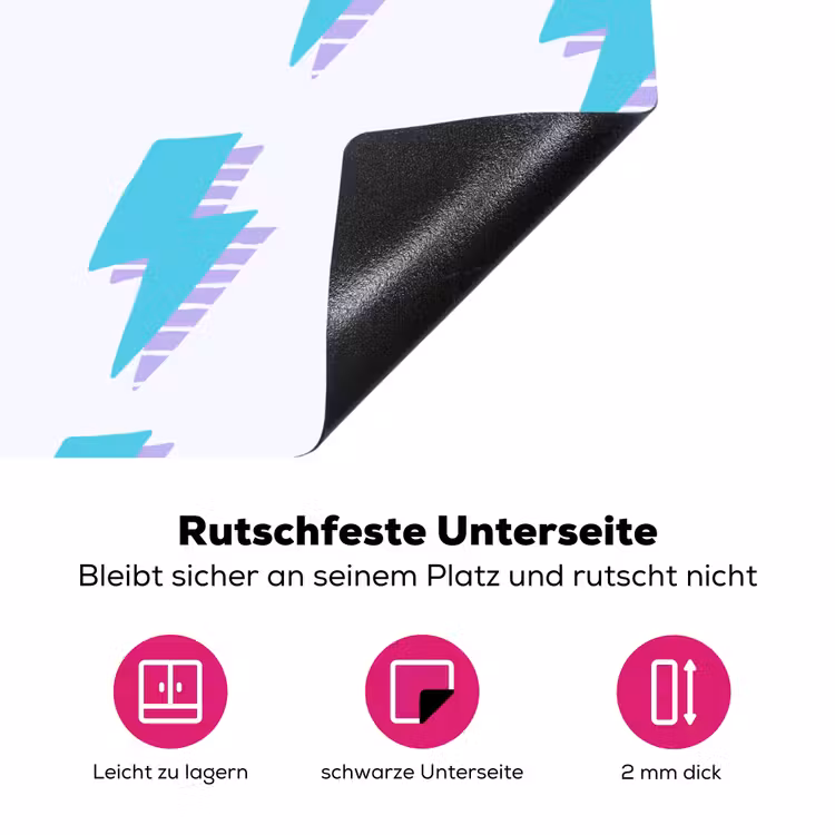 Blauw - Paars - Bliksem Inductie beschermer vinyl 3mm klein 276 -zzzzzzz-lf-onderkant