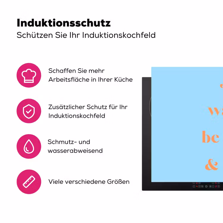 Blauw - Oranje - Just want to be happy & naked Inductie beschermer vinyl 3mm klein -zzzzzzz-lf-ups