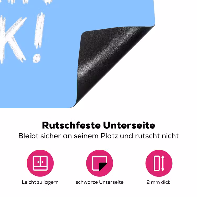 Blauw - Wit - You fuckin rock Inductie beschermer vinyl 3mm klein -zzzzzzz-lf-onderkant