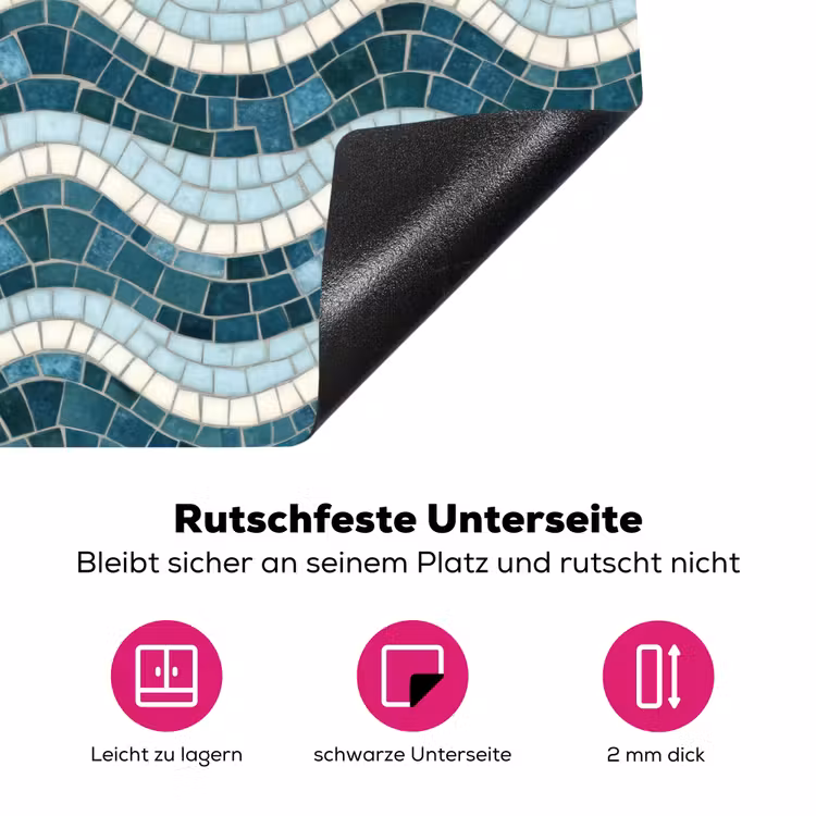Blauw - Wit - Mozaïek - Golvend Inductie beschermer vinyl 3mm klein 276 -zzzzzzz-lf-onderkant