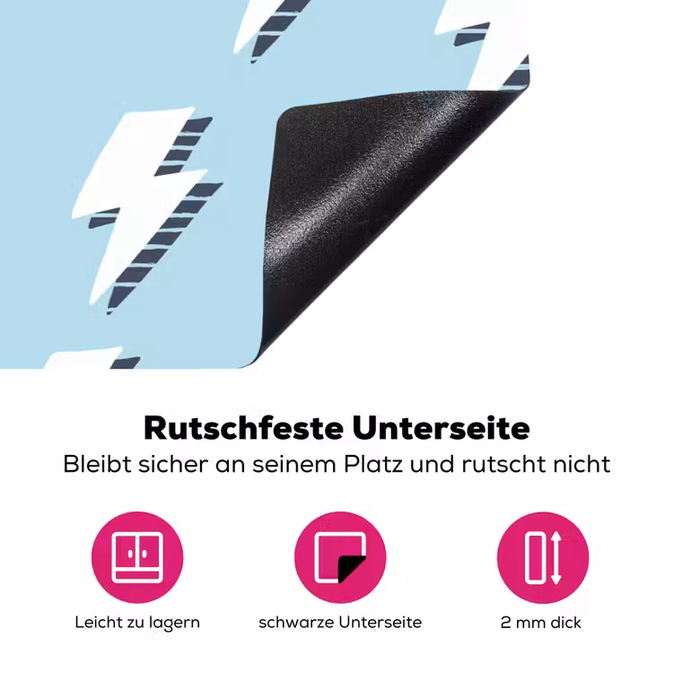 Blauw - Wit - Patroon - Bliksem Inductie beschermer vinyl 3mm klein 276 -zzzzzzz-lf-onderkant