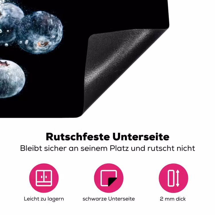 Blauwe Bessen Ballet Onderwater Inductie beschermer vinyl 3mm klein -zzzzzzz-lf-onderkant
