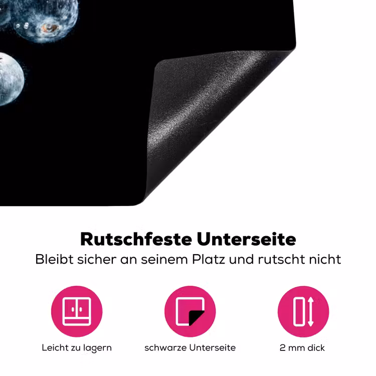 Blauwe bessen - Fruit - bes - Stilleven - Water - Zwart Inductie beschermer vinyl 3mm klein -zzzzzzz-lf-onderkant