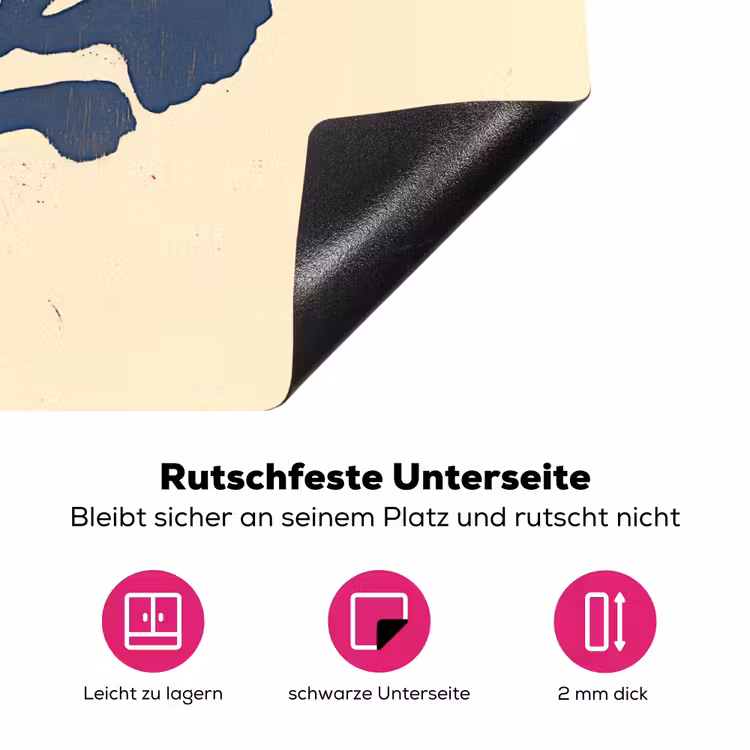 Blauw koraal - Vertakkingen - Beige Inductie beschermer vinyl 3mm klein -zzzzzzz-lf-onderkant
