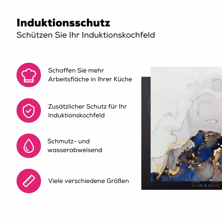 Blauwe Dromen en Gouden Aders Inductie beschermer vinyl 3mm klein -zzzzzzz-lf-ups