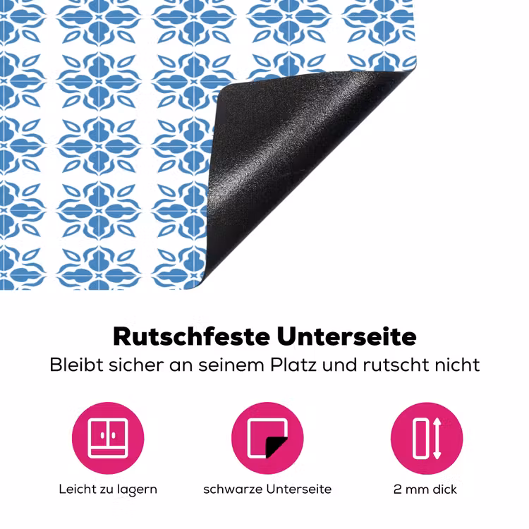 Zee - Sfeer - Blauw - Wit Inductie beschermer vinyl 3mm klein 276 -zzzzzzz-lf-onderkant