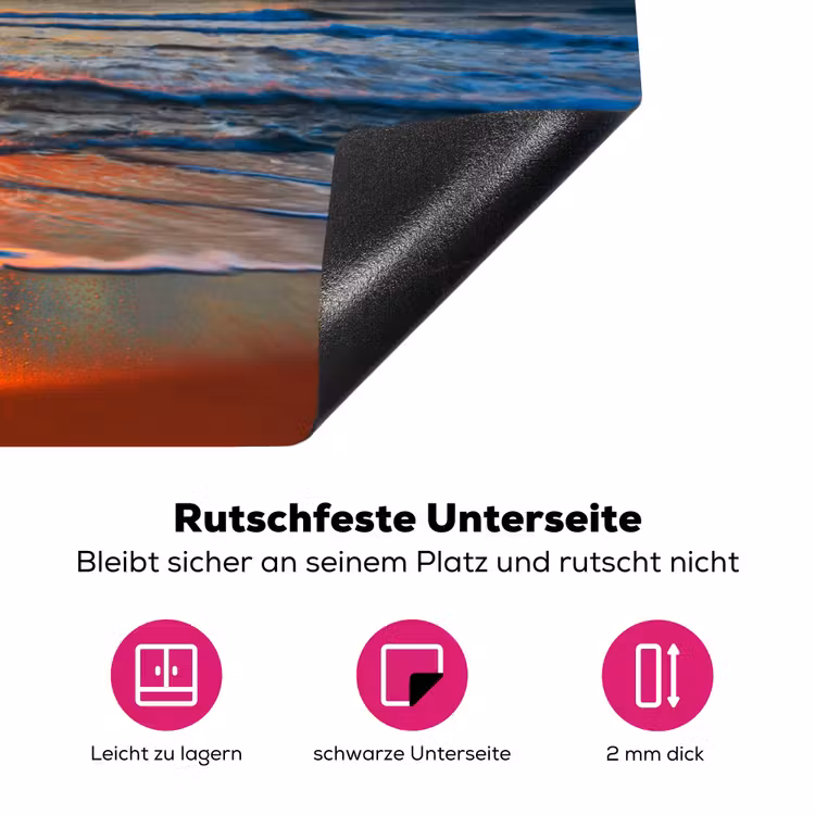 Schittering op de Golven bij Zonsondergang Inductie beschermer vinyl 3mm klein -zzzzzzz-lf-onderkant
