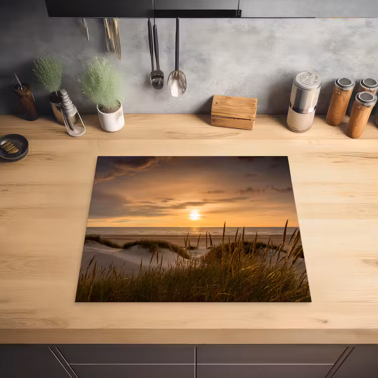 Duinzicht op Zonsondergang Inductie beschermer vinyl 3mm middel -sfeer5