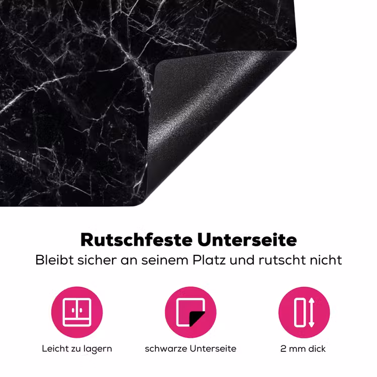 Bliksemschicht door Zwart Marmer Inductie beschermer vinyl 3mm middel -zzzzzzz-lf-onderkant