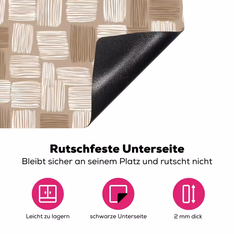Blok - Patroon - Bruin Inductie beschermer vinyl 3mm klein 276 -zzzzzzz-lf-onderkant