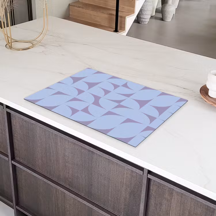 Blokken - Blauw - Paars - Patroon Inductie beschermer vinyl 3mm klein 276 -sfeer8