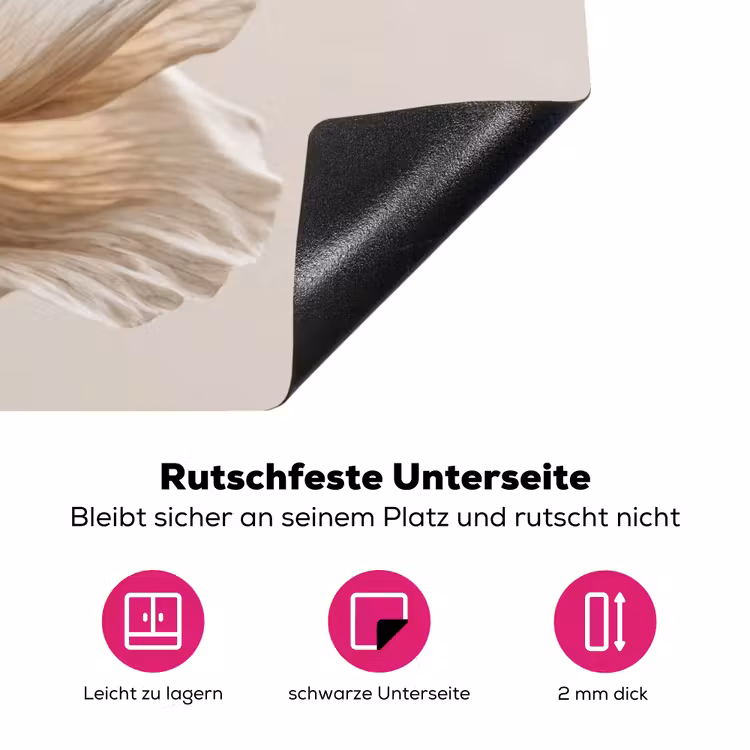 Bloem - Beige - Crème Inductie beschermer vinyl 3mm klein -zzzzzzz-lf-onderkant