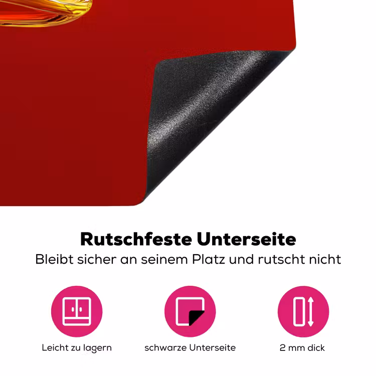 Bloem - Goud - Glazen Inductie beschermer vinyl 3mm klein -zzzzzzz-lf-onderkant