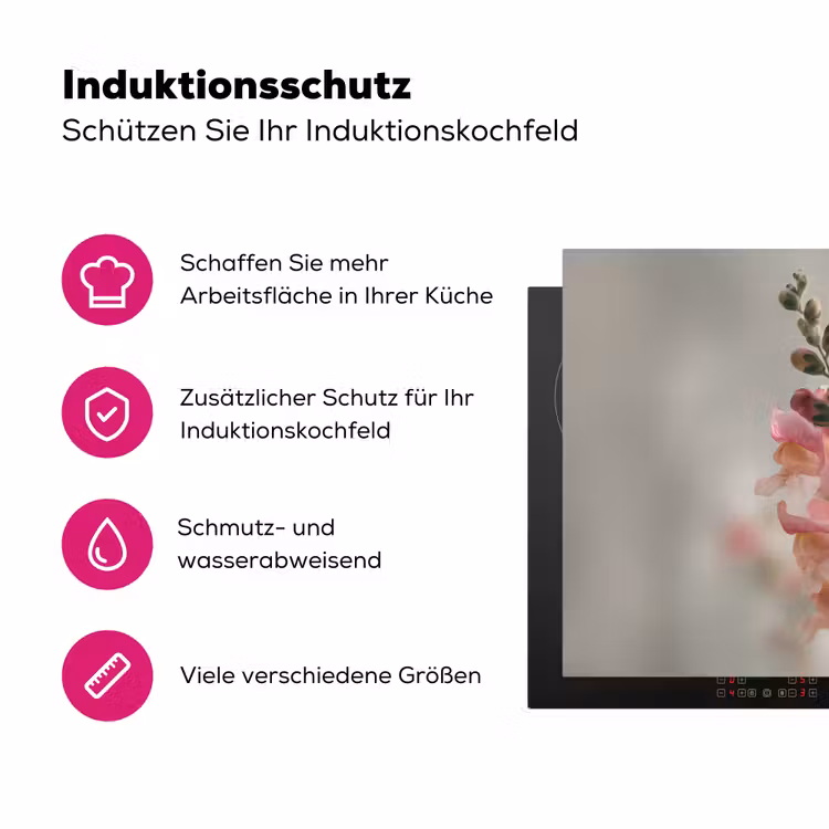 Bloem - Leeuwenbek - Roze - Stengel Inductie beschermer vinyl 3mm klein -zzzzzzz-lf-ups