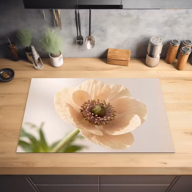 Bloem - Minimalistisch - Groen Inductie beschermer vinyl 3mm klein -sfeer5