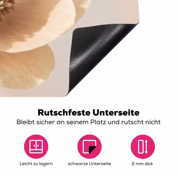 Bloem - Minimalistisch - Groen Inductie beschermer vinyl 3mm klein -zzzzzzz-lf-onderkant
