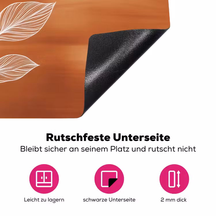 Bloem - Minimalistisch - Wit Inductie beschermer vinyl 3mm klein -zzzzzzz-lf-onderkant