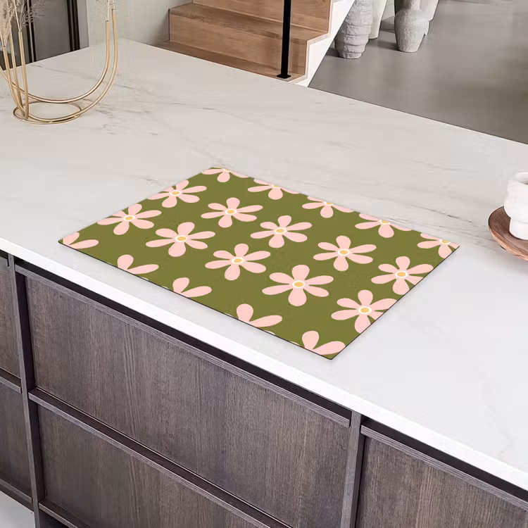 Bloem - Modern - Groen Inductie beschermer vinyl 3mm klein 276 -sfeer8