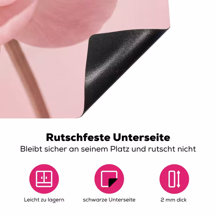 Bloem - Pioenroos - Roze Inductie beschermer vinyl 3mm klein -zzzzzzz-lf-onderkant
