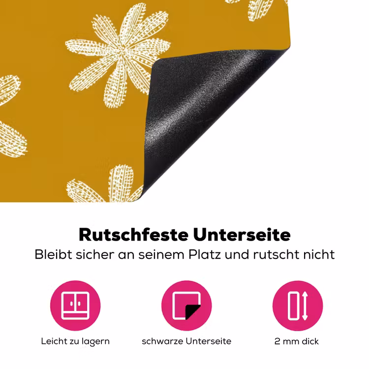 Bloem - Speels - Okergeel Inductie beschermer vinyl 3mm klein 276 -zzzzzzz-lf-onderkant