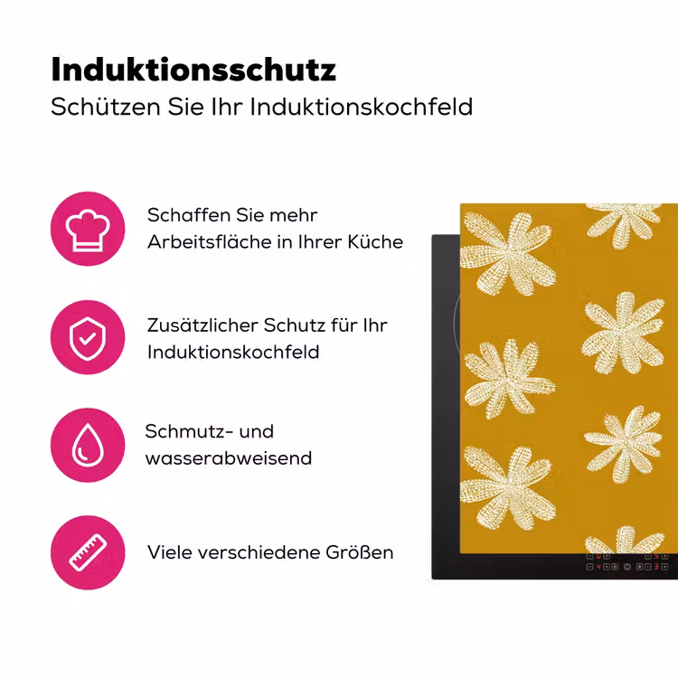 Bloem - Speels - Okergeel Inductie beschermer vinyl 3mm klein 276 -zzzzzzz-lf-ups